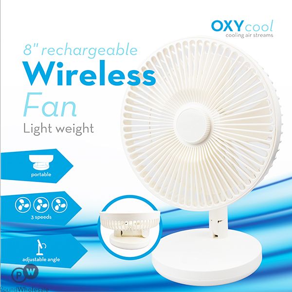 Oxycool Rechargeable Wireless Fan 8"