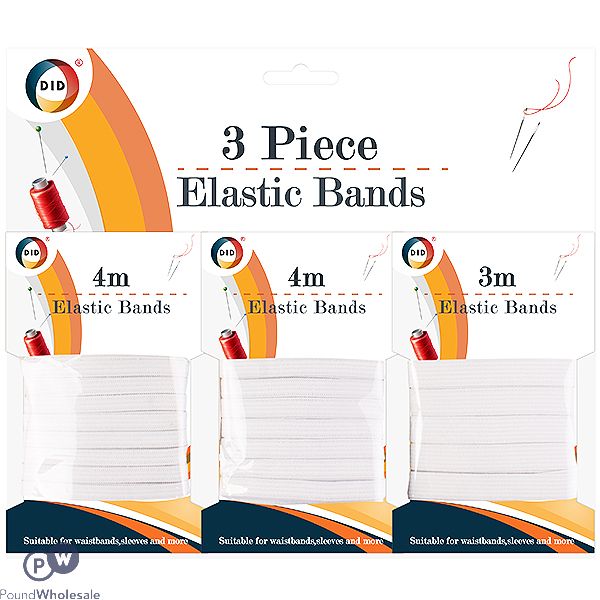 DID 4m Elastic Bands 8pc 3 Pack