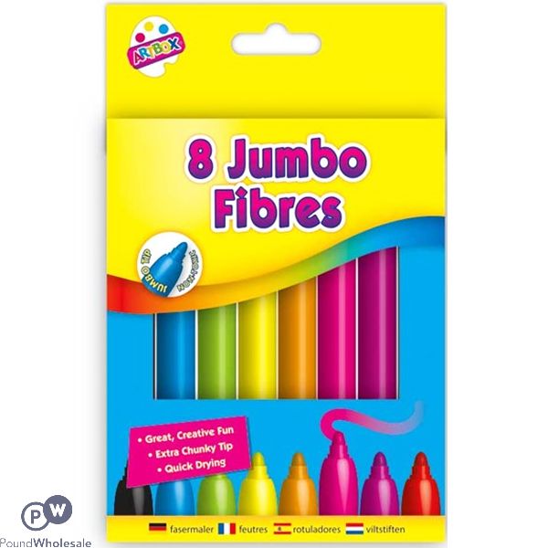 Artbox Jumbo Fibres Assorted Colours 8 Pack