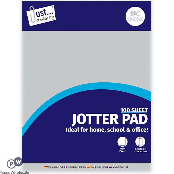 Just Stationery Plain Jotter Pad 175mm X 227mm 100 Sheet