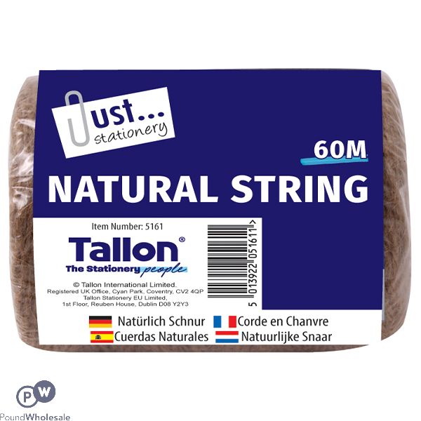 Just Stationery Natural String 60m