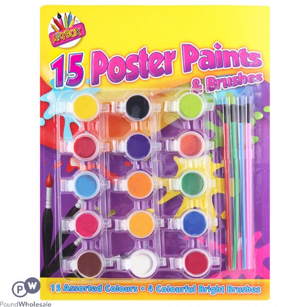 15 Poster Paints and Brushes