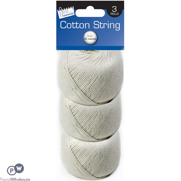 Just Stationery Balls Of Cotton String 3 Pack