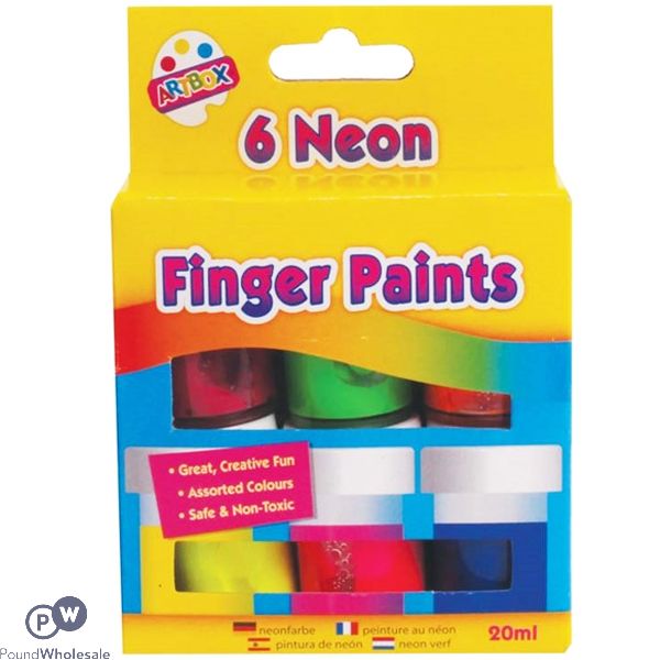 Artbox Neon Finger Paint Pots 6 Pack