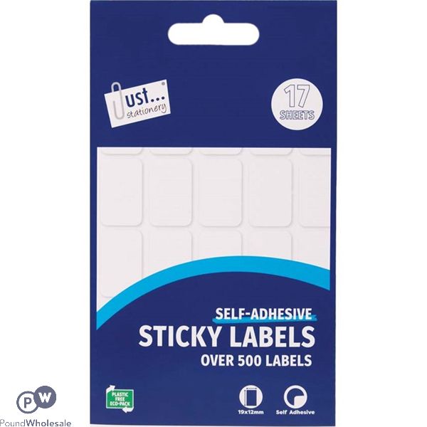 Just Stationery 500+ White Sticky Labels