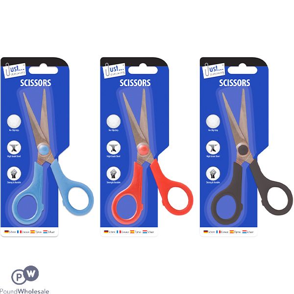 Just Stationery 5.5" Steel Scissors Assorted Colours
