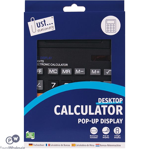 Just Stationery Pop-Up Display Desk Calculator 14.4cm X 19cm