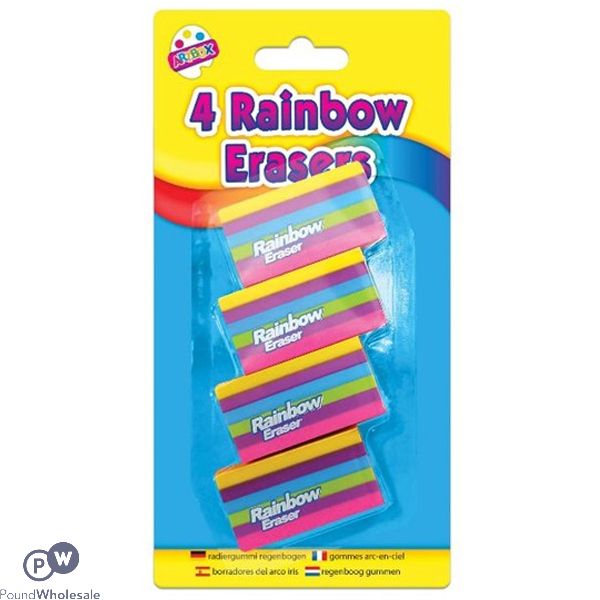 4 Rainbow Erasers