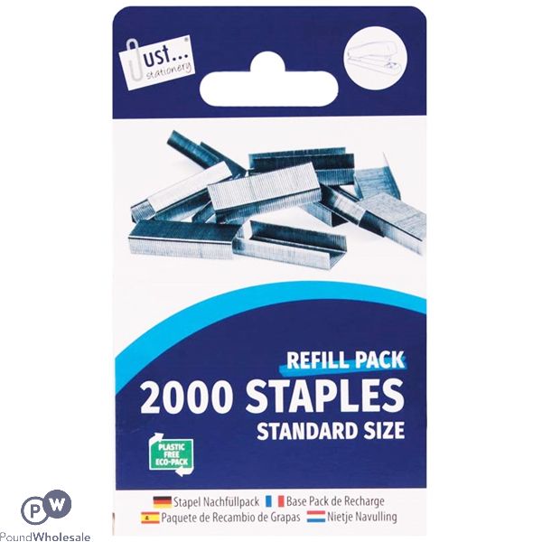 Just Stationery 26/6 Staple Refill 2 X 1000pc