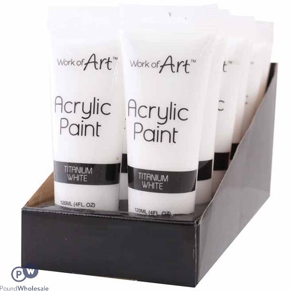 Work Of Art White Acrylic Paint 120ml