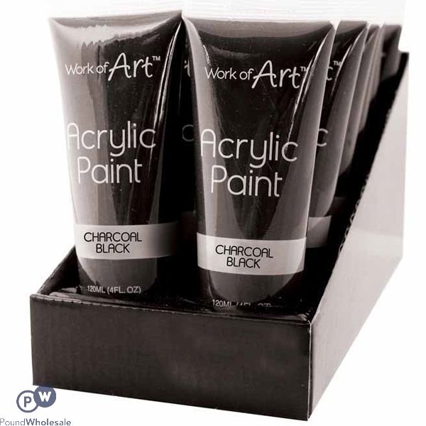 Work Of Art Black Acrylic Paint 120ml