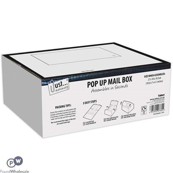 Just Stationery Pop Up Mailing Boxes Small 27 X 18 X 10.5cm