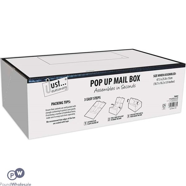 Just Stationery Pop Up Mailing Boxes World 47.5 X 25.8 X 15cm