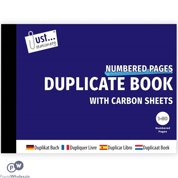 Just Stationery Half Size Duplicate Book 80 Pages With Carbon Sheets