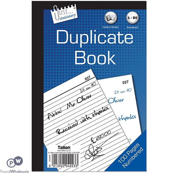 Just Stationery Duplicate Book 80 Pages 