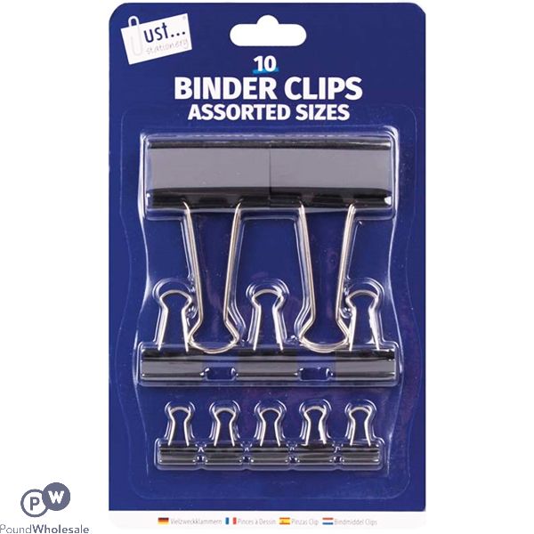 10 Pk Assorted Bulldog Clips