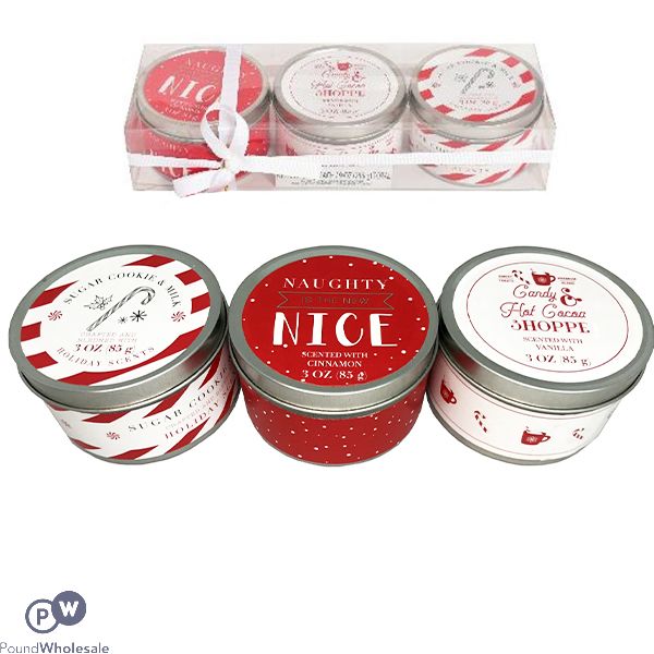 Village Assorted Scented Tin Candles 3oz Gift Set 3 Pack