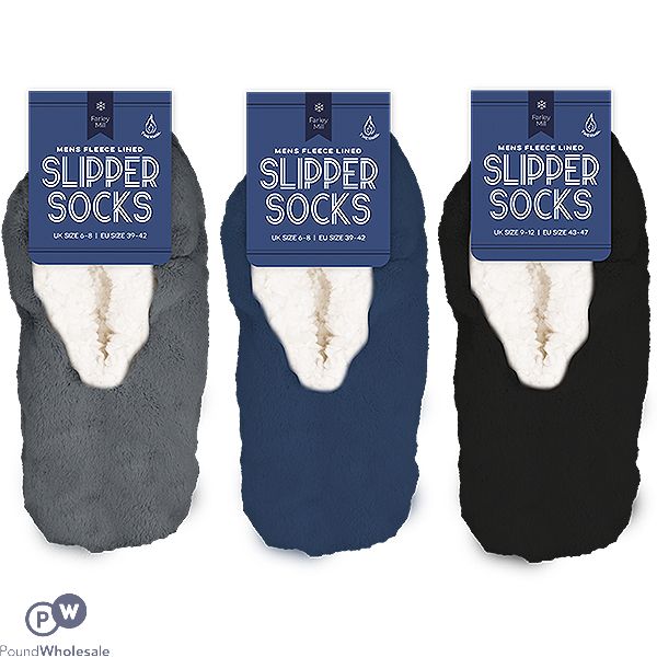 Farley Mill Men's Fleece Lined Slipper Socks Assorted