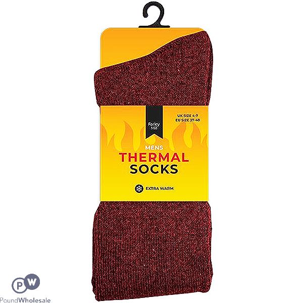 Farley Mill Men's Size 6-11 Red Thermal Socks