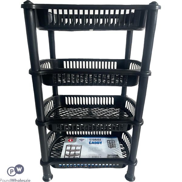 Four Tier Storage Basket Caddy Black