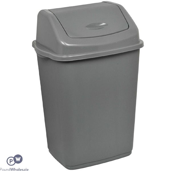 Plastic Swing Bin Silver 50l