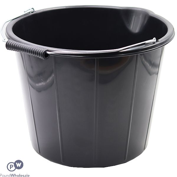 Heavy Duty Black Builders Bucket 14l