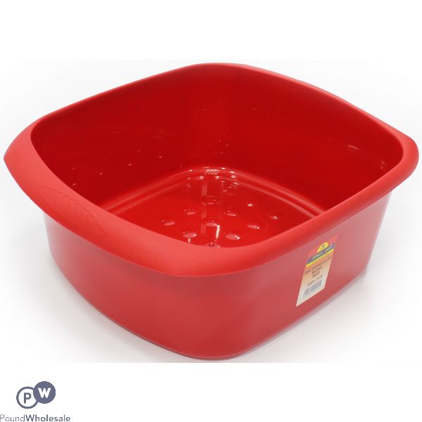 Rectangular Washing Up Bowl Glitter Red 11l