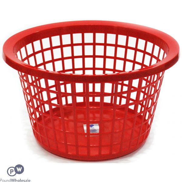 Round Laundry Basket Glitter Red