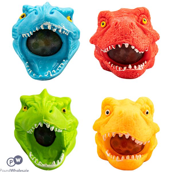 Hoot Squishy Dinosaur Head Assorted Colours CDU