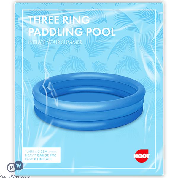 Hoot Three Ring PVC Paddling Pool 1.14m X 0.25m