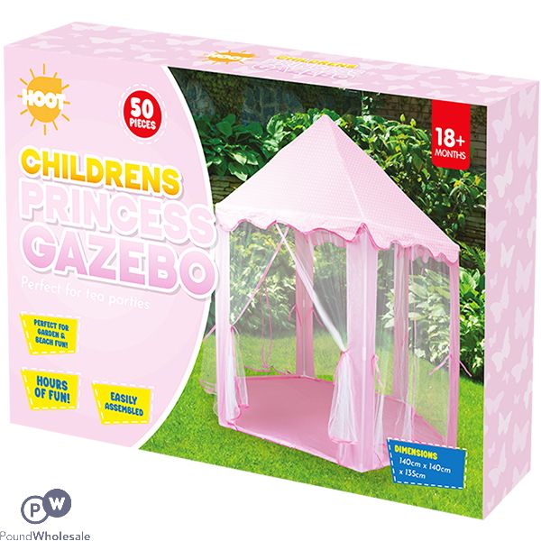 Hoot Princess Children's Outdoor Pink Gazebo 140cm X 140cm X 135cm