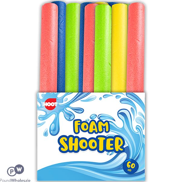 Hoot Foam Water Shooter 60cm Cdu Assorted Colours