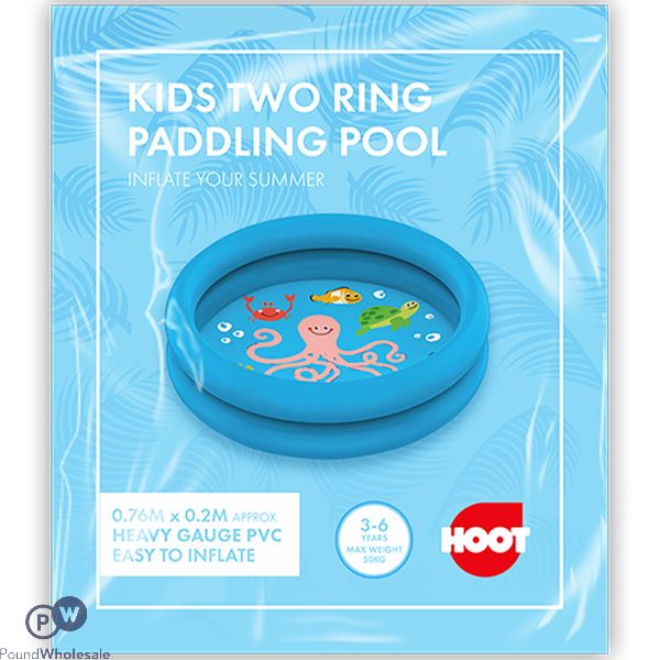 Hoot Kids Two-ring Sea Animal Paddling Pool 76cm X 20cm