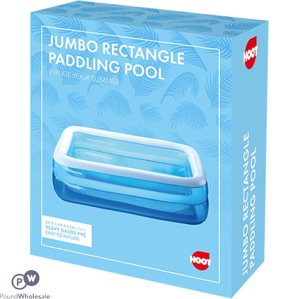 Hoot Jumbo Rectangular Paddling Pool 2m X 1.5m X 0.46m