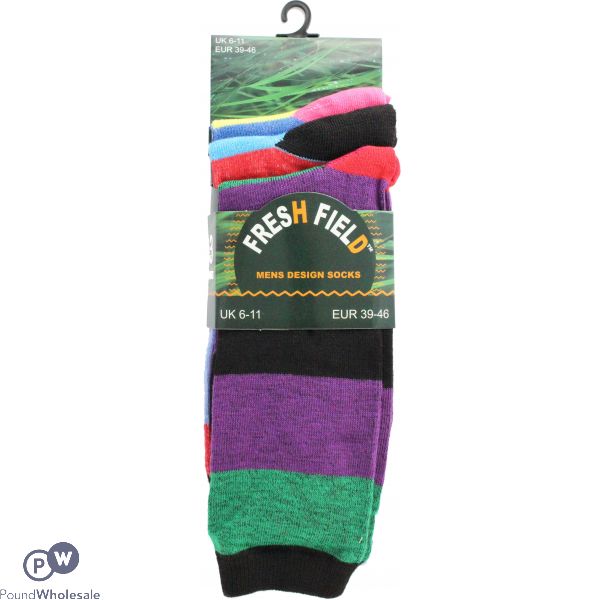 3pk Fresh Field Mens Designer Socks 