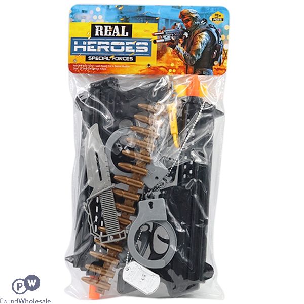 Military Action Machine Guns, Grenades, Knives & Accessories Play Set