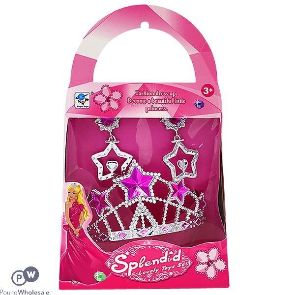 Pink Star Tiara & Earrings Beauty Set 