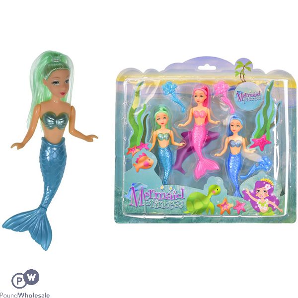 Mermaid Princess Dolls Play Set 3pc