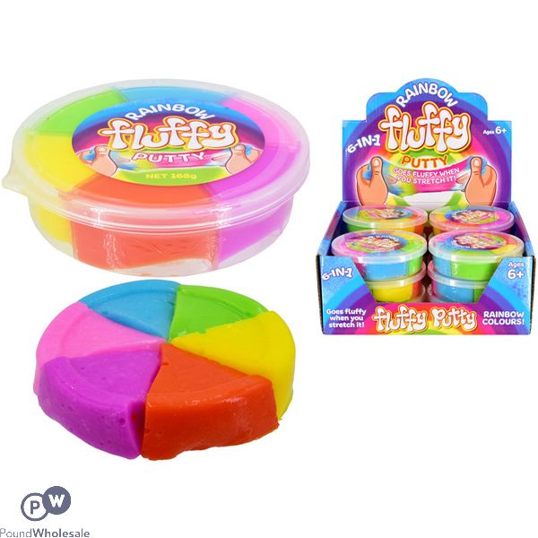 6-in-1 Rainbow Fluffy Putty 168g CDU