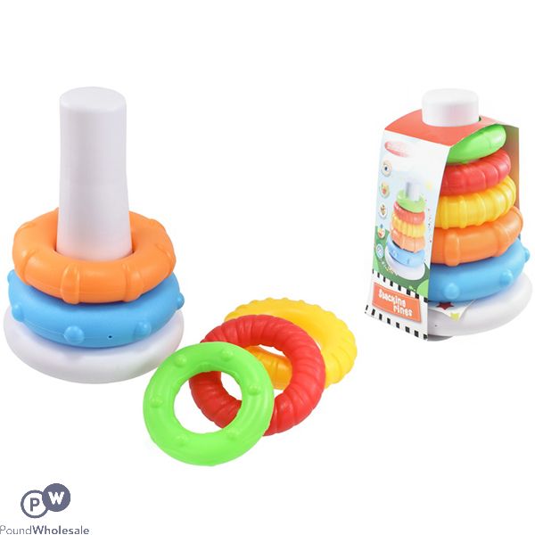 Infunbebe Multicoloured Stacking Rings Toy 6pc