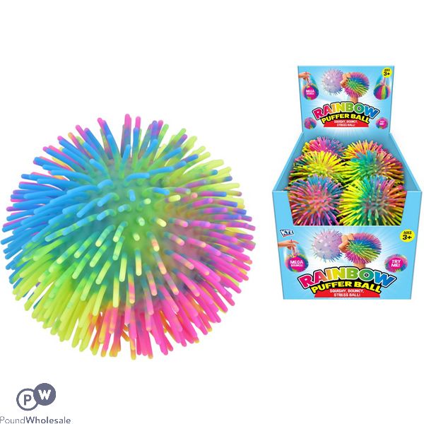 Rainbow Puffer Ball Squish Toy Cdu