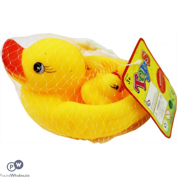 Squeaky Rubber Duck Large Bath Toy 14cm X 8cm 4pc