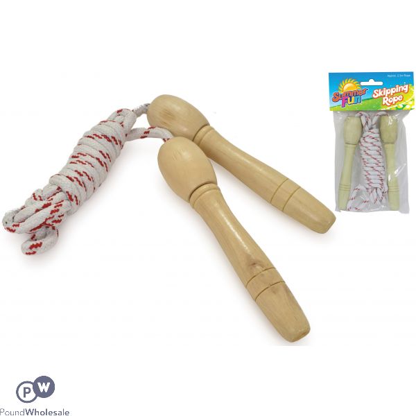 Summer Fun Wooden Handle Skipping Rope