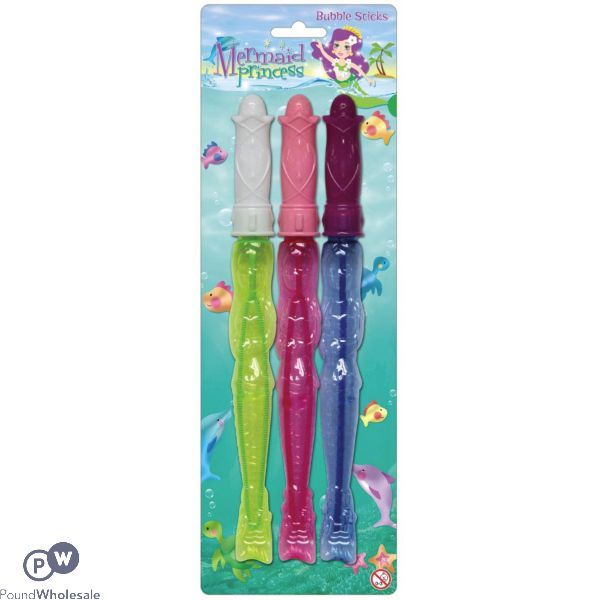 Mermaid Princess Bubble Sticks 3 Pack