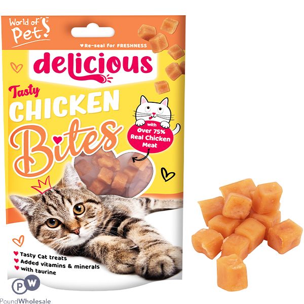 World Of Pets Tasty Chicken Bites Cat Treats 80g