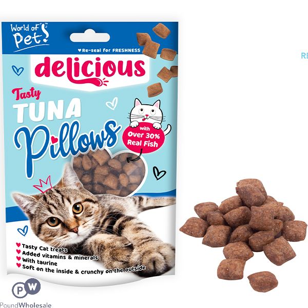 World Of Pets Tasty Tuna Pillows Cat Treats 80G