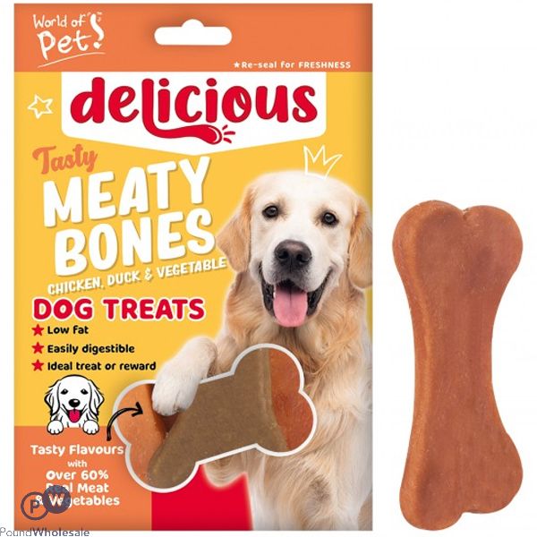 World Of Pets Meaty Bone-Shaped Dog Treat 4 Pack 80g