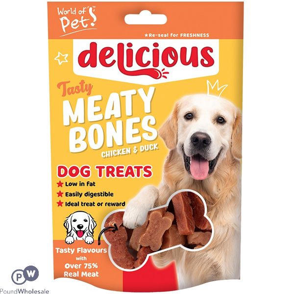 World Of Pets Chicken & Duck Meaty Bones Dog Treats 80g