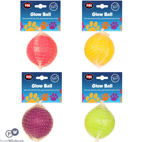 World Of Pets Glow Ball 4 Assorted Colours