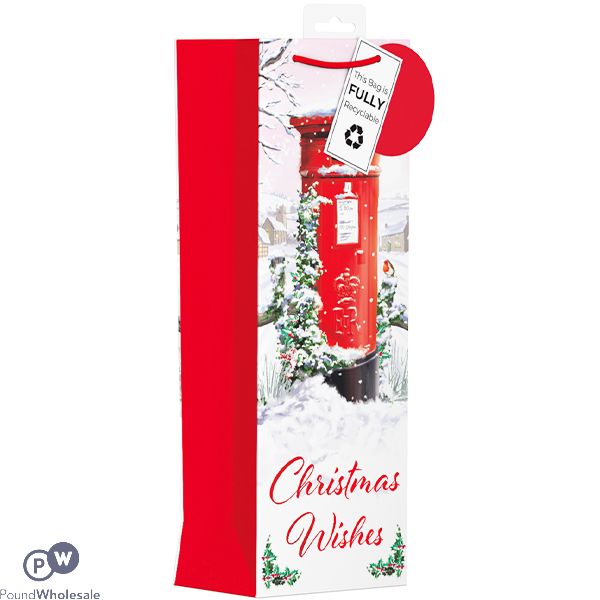 Giftmaker Christmas Post Box Gift Bag Bottle